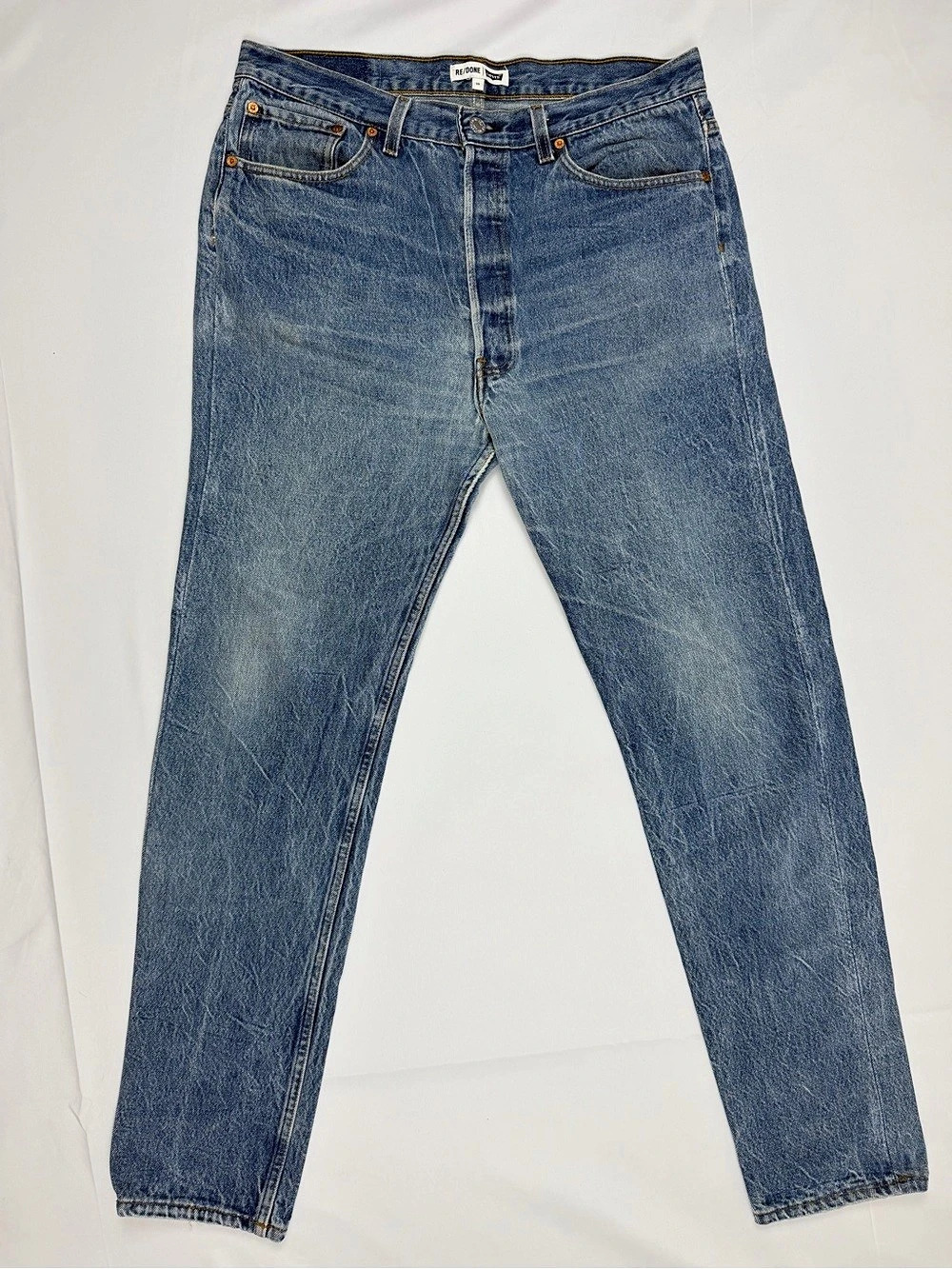 RE/DONE x Levi’s 501 High Rise Straight Leg Jeans Blue